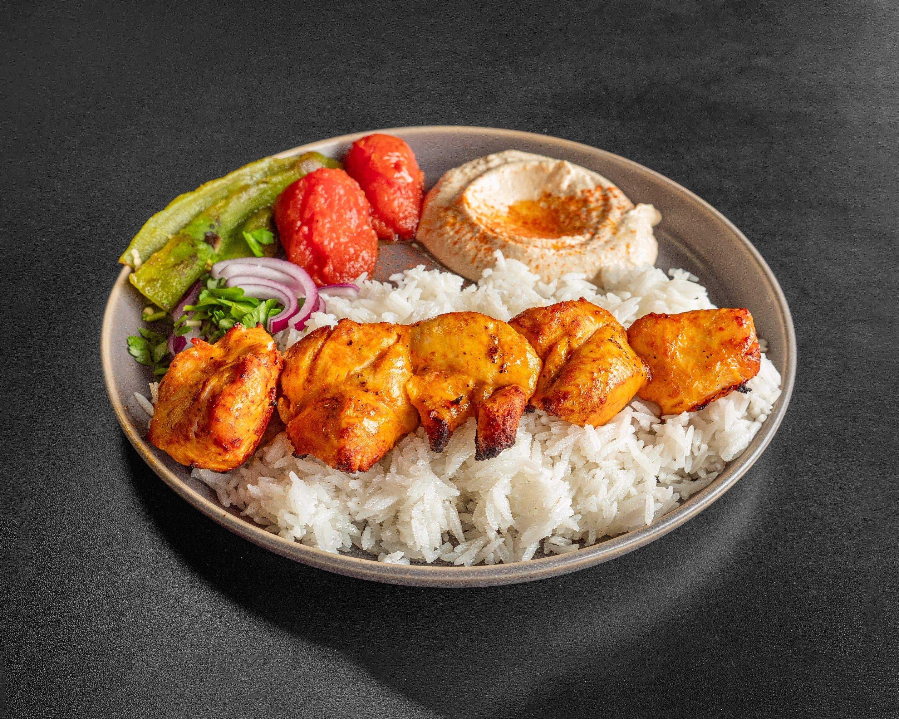 Chicken Kabob Plate.