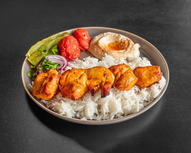 Chicken Kabob Plate.