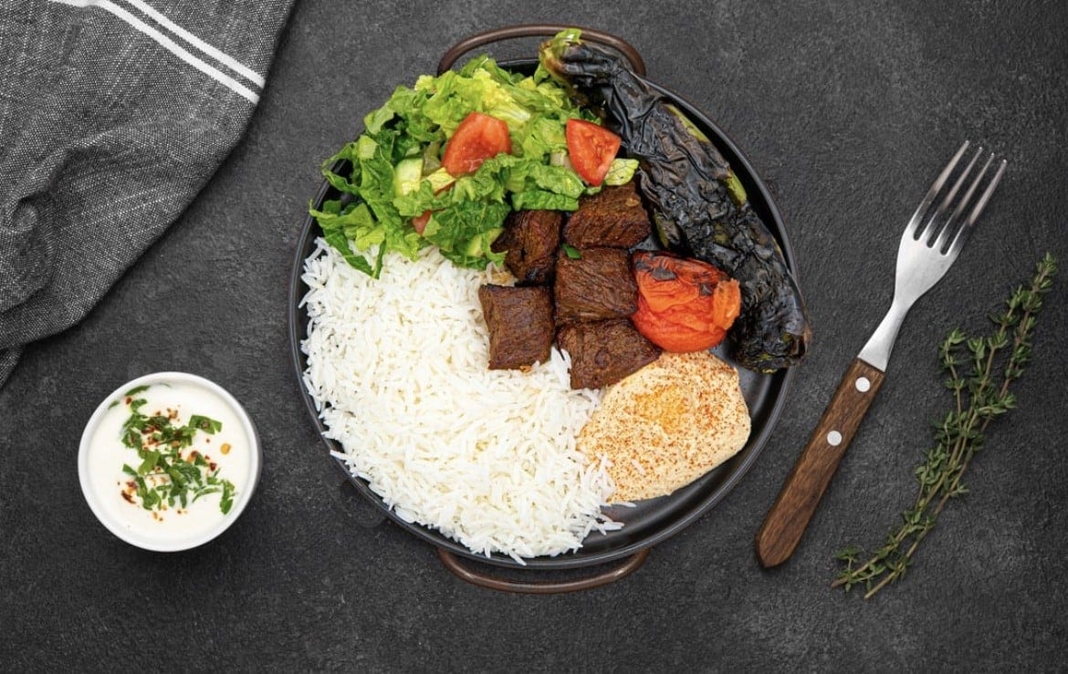 Beef Kabob Plate.