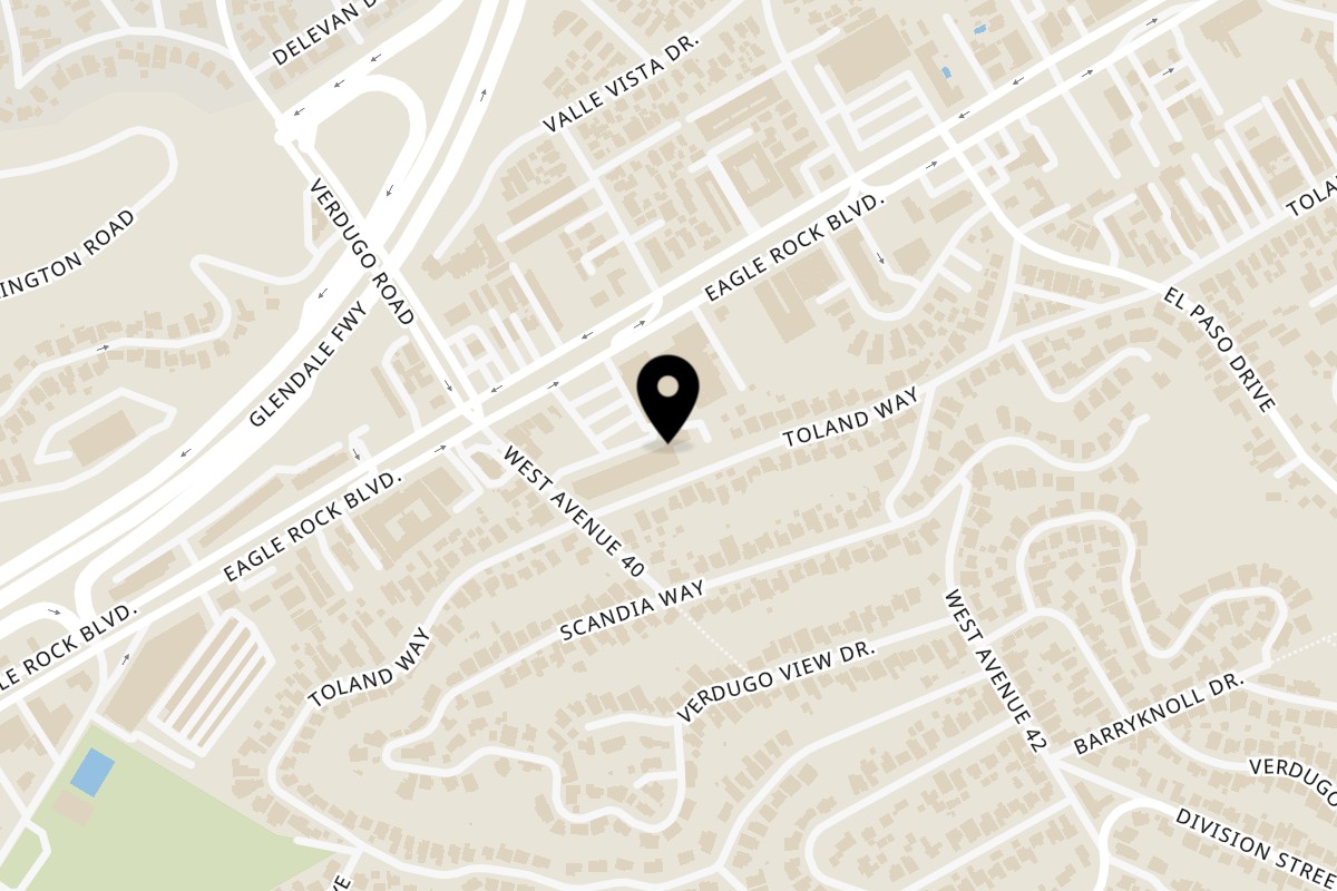Map showing the location of Shawarma House Eagle Rock on 3756 W Ave 40 suite 2a in Los Angeles